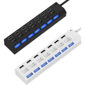 Hub Usb 2.0 Extensão Usb 7 Portas Com Led