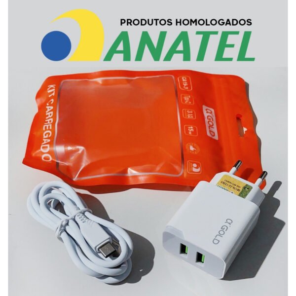 Carregador de Celular Tipo-C a'Gold Original 2 Entradas USB 15W - Image 5