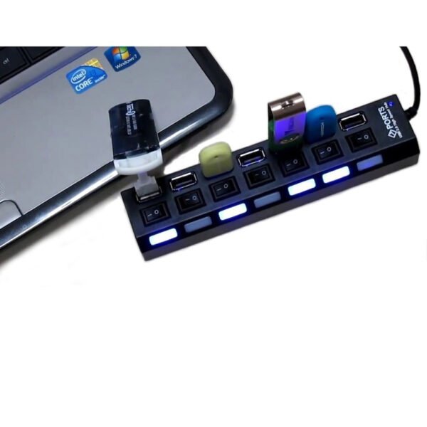 Hub Usb 2.0 Extensão Usb 7 Portas Com Led - Image 8