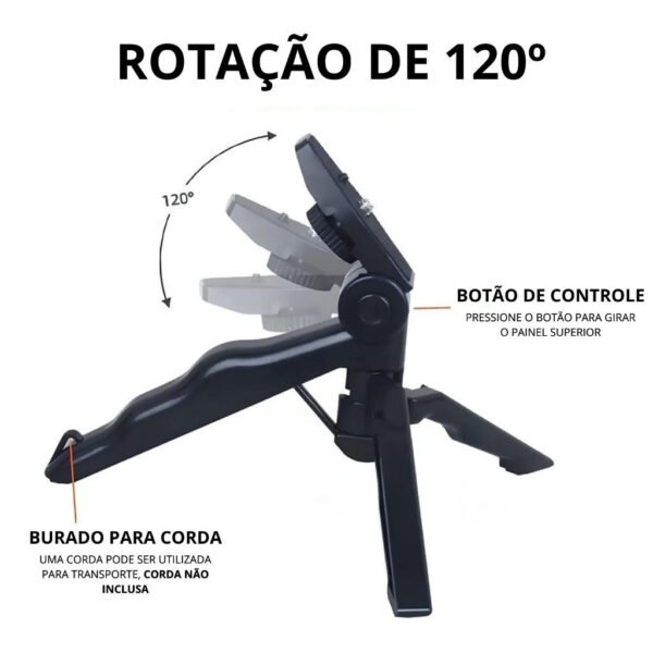 Kit Gravação Vlogging Com Microfone LED Tripé Portátil - Image 6