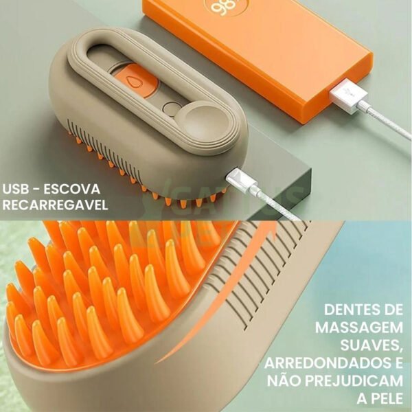 Escova Pet a Vapor Gatos Cães Tira Pêlos Pentes De Massagem Animais De Estimação - Image 7