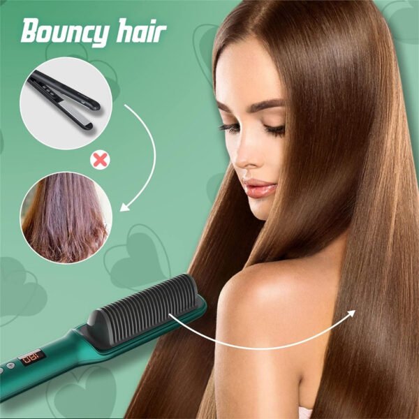 Escova Pente Alisadora Modeladora Elétrica 3 em 1 Alisa Hidrata e Anti Frizz 45W Bivolt - Image 5