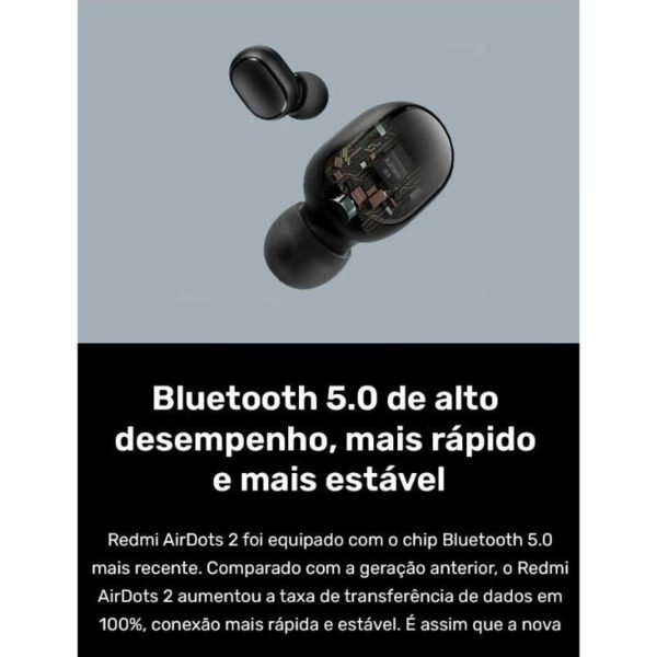 Fone ouvido Xiaomi Redmi Airdots 2 sem Fio Bluetooth 5.0 Gamer - Image 4