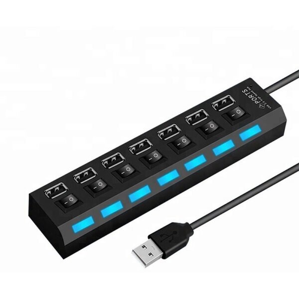 Hub Usb 2.0 Extensão Usb 7 Portas Com Led - Image 7